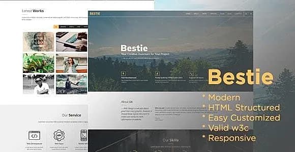 Bestie - One Page Digital Branding HTML Template