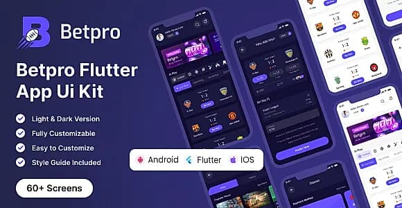 Betpro - Sports Betting Flutter App UI Kit
