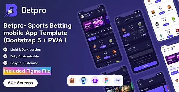 Betpro- Sports Betting Mobile App Template With Figma UI