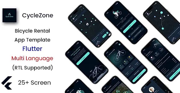 Bicycle Rental App Template in Flutter | CycleZone | Multi Language