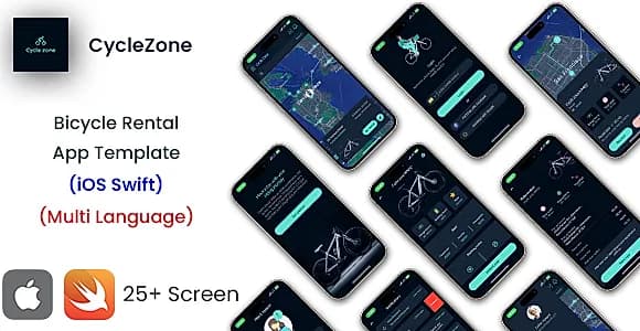 Bicycle Rental App Template in iOS Swift | CycleZone | Multi Language