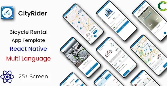 Bicycle Rental App Template in React Native | CityRider | Multi Language