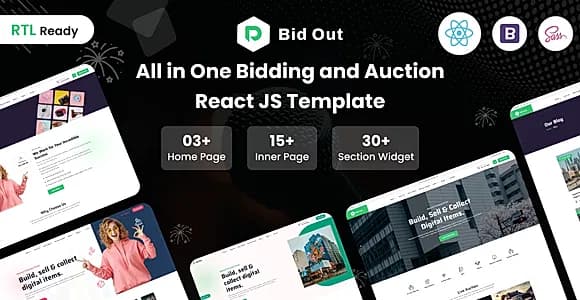 Bidout - Multivendor Bid and Auction React Js Template + RTL