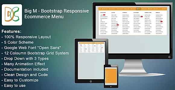 Big M - Bootstrap Responsive Ecommerce Menu