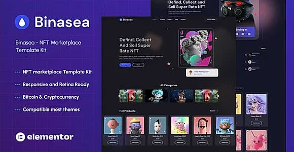 Binasea - NFT Marketplace Elementor Template Kit