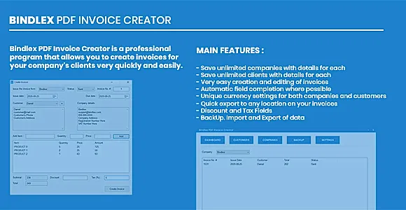 Bindlex PDF Invoice Creator