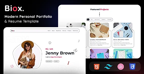 Biox - Personal Portfolio HTML Tailwind CSS Template