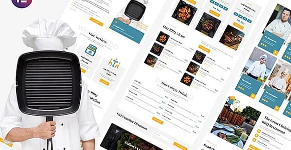 Bipang - BBQ & Grill Restaurant Elementor Template Kit