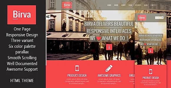 Birva- Responsive Multipurpose One Page HTML Theme