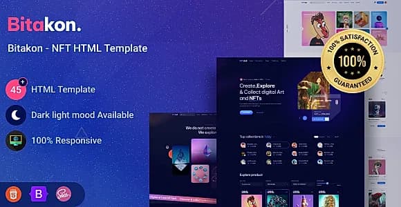 Bitakon – NFT Marketplace HTML5 Template