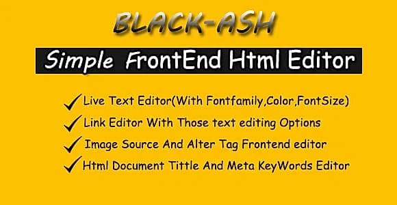 BLACK-ASH - JavaScript Front-end HTML Editor