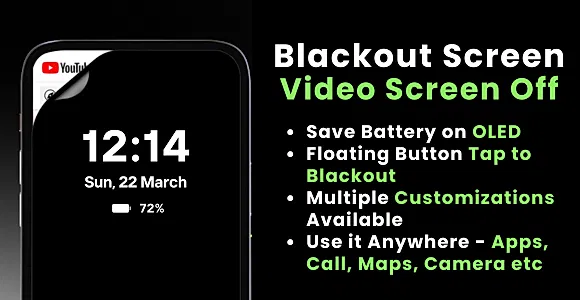 Blackout Screen Video Screen Off with AdMob Facebook Ads Android
