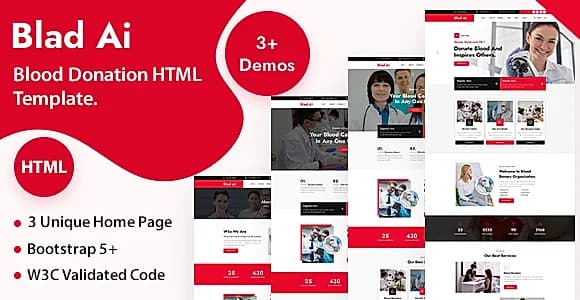 Blad Ai - Blood Donation HTML  Template