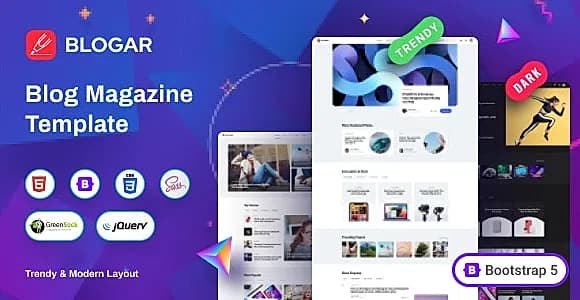 Blogar: Blog Magazine HTML Template
