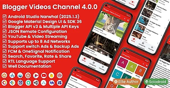 Blogger Videos Channel - Blogger API v3
