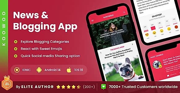 Blogging App | Wordpress News App| Wordpress Blog App | Koowoo