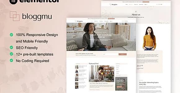 Bloggmu - Feminine Blog Elementor Template Kit