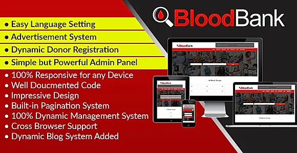 BloodBank - Dynamic Blood Bank Management Syestem and Directory Script