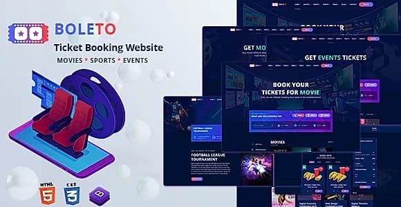 Boleto - Online Ticket Booking Website HTML Template