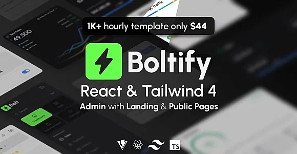 Boltify | React Tailwind Admin & Landing Pages Template (React 19)