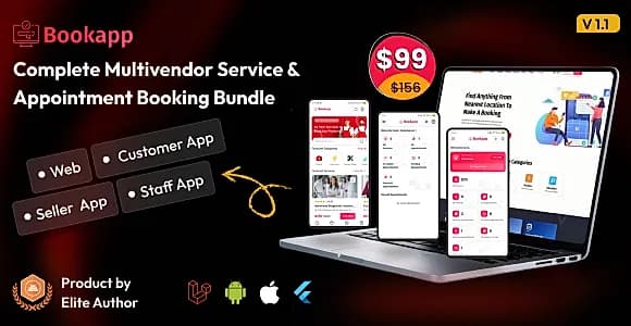 Bookapp Bundle – Service & Appointment Booking Marketplace (Web + Mobile Apps)