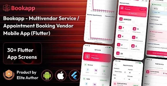 Bookapp - Service / Appointment Booking Marketplace Mobile App for Sellers (Flutter)