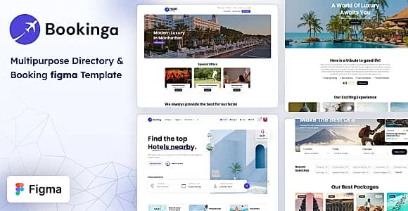 Bookinga - Multipurpose Booking and Directory Figma Template