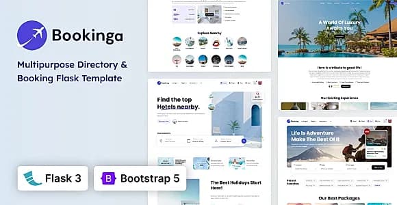 Bookinga - Multipurpose Booking and Directory Flask Template