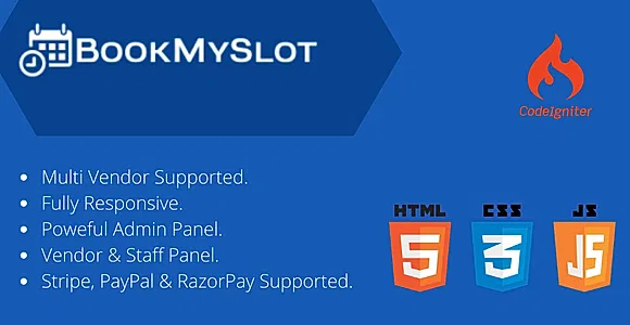 BookMySlot - Multi Vendor Service Appointment & Event Booking PHP Software