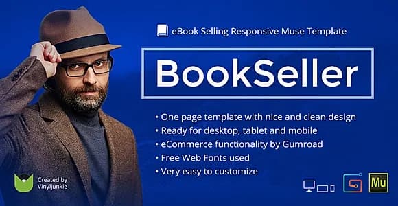 BookSeller - eBook Selling Responsive Muse Template