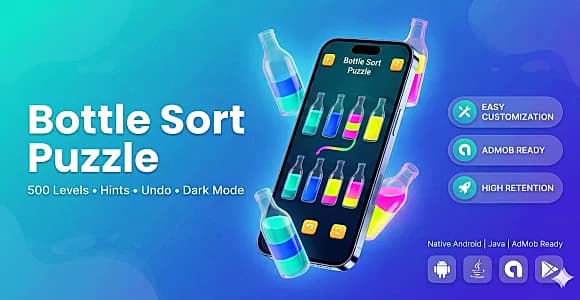 Bottle Sort Puzzle – Android Game (Java, Native UI)