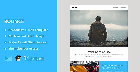 Bounce - Responsive Email + Themebuilder Access