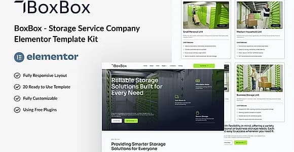 BoxBox - Storage Service Company Elementor Template Kits