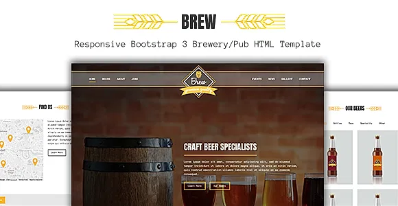 Brew - Craft Beer Brewery / Pub HTML5 Template