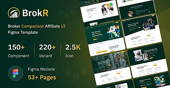 BrokR - Broker Comparison Figma website Template