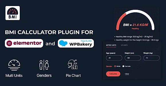 BS BMI Calculator WordPress Plugin for Elementor and WPBackery