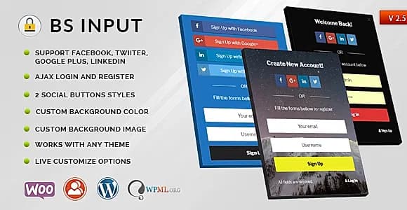 BS Input - Social Login and Register Popup WordPress Plugin