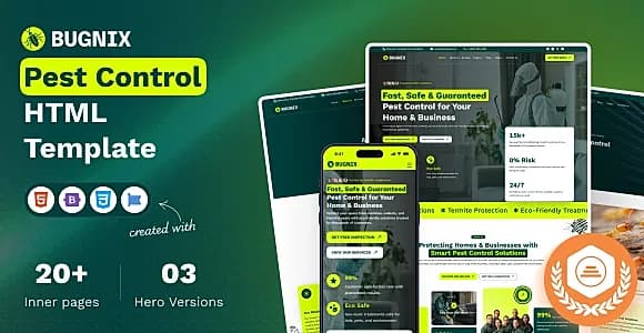 Bugnix - Bugs & Pest Control HTML Template