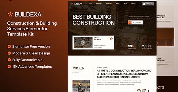 Buildexa - Construction & Building Services Elementor Template Kit