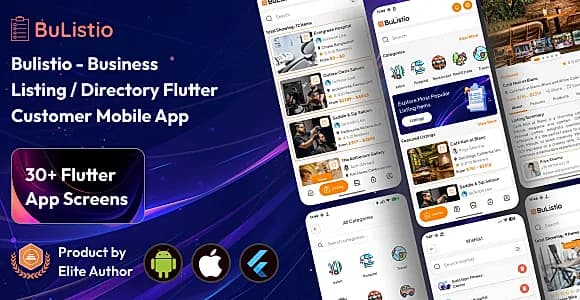 Bulistio - Business Listings / Directory Mobile App for Customers (Flutter)