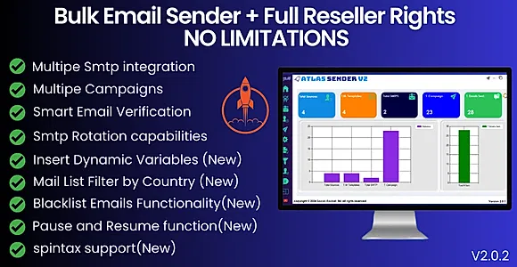 Bulk Email Sender Using  Unlimited SMTP - [ Full Reseller Rights]