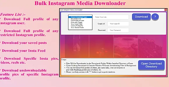 Bulk Instagram Media Downloader