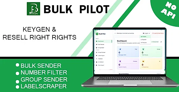 Bulk Pilot – WhatsApp Bulk Sender & Marketing Suite + Free License Generator (for resellers)