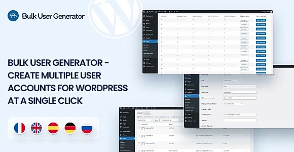 Bulk User Generator WordPress Plugin