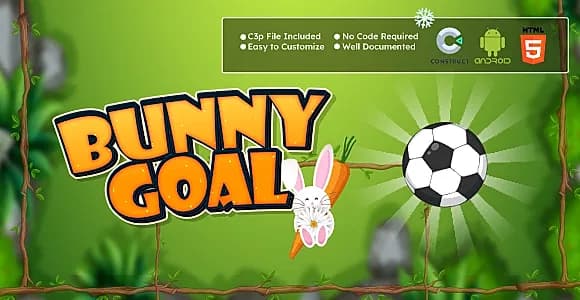 Bunny Goal Game - Hyper casual Game and Sports Game - HTML5, Android Game In Construct 3