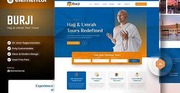 Burji - Hajj & Umrah Tour Travel Elementor Template Kit