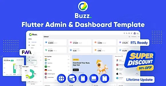 Buzz - Flutter Admin Panel | Flutter PWA | Flutter Admin Dashboard Template | Flutter Web Responsive