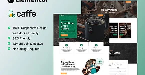 Caffe - Coffee Shop & Cafe Elementor Template Kit