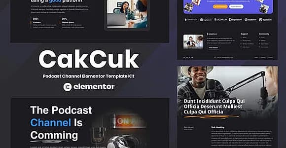 CakCuk - Podcast Channel Elementor Template Kit