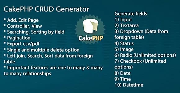 CakePHP CRUD Generator